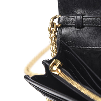 Miu Miu Nappa Matelasse Wallet On Chain Black 7 of 13