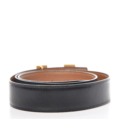 Hermes Box Togo 32mm H Belt 90 Black Gold 3 of 11