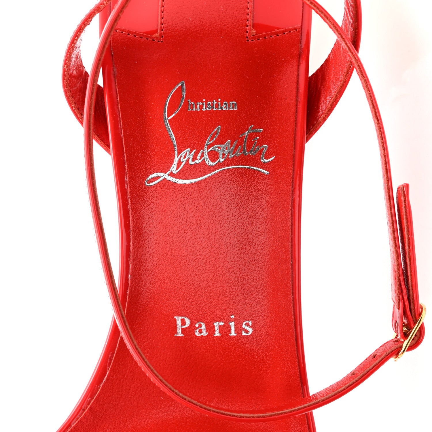 Christian Louboutin Patent Glossy Lipgloss Queen 100 Sandals 40 Ole 8 of 9