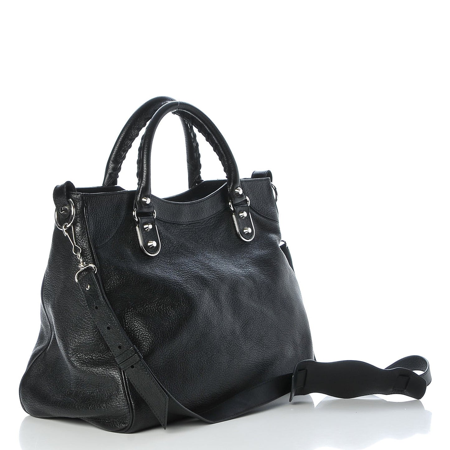 Chevre Silver Metallic Edge Hardware Velo Black