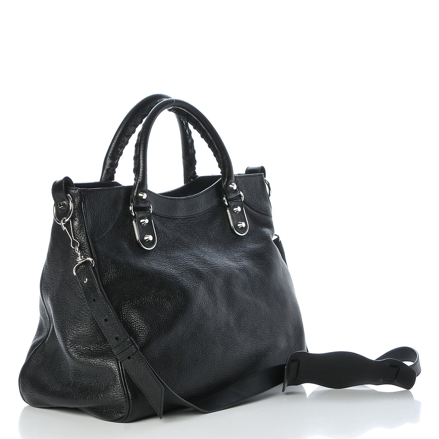 Balenciaga Chevre Silver Metallic Edge Hardware Velo Black 3 of 7