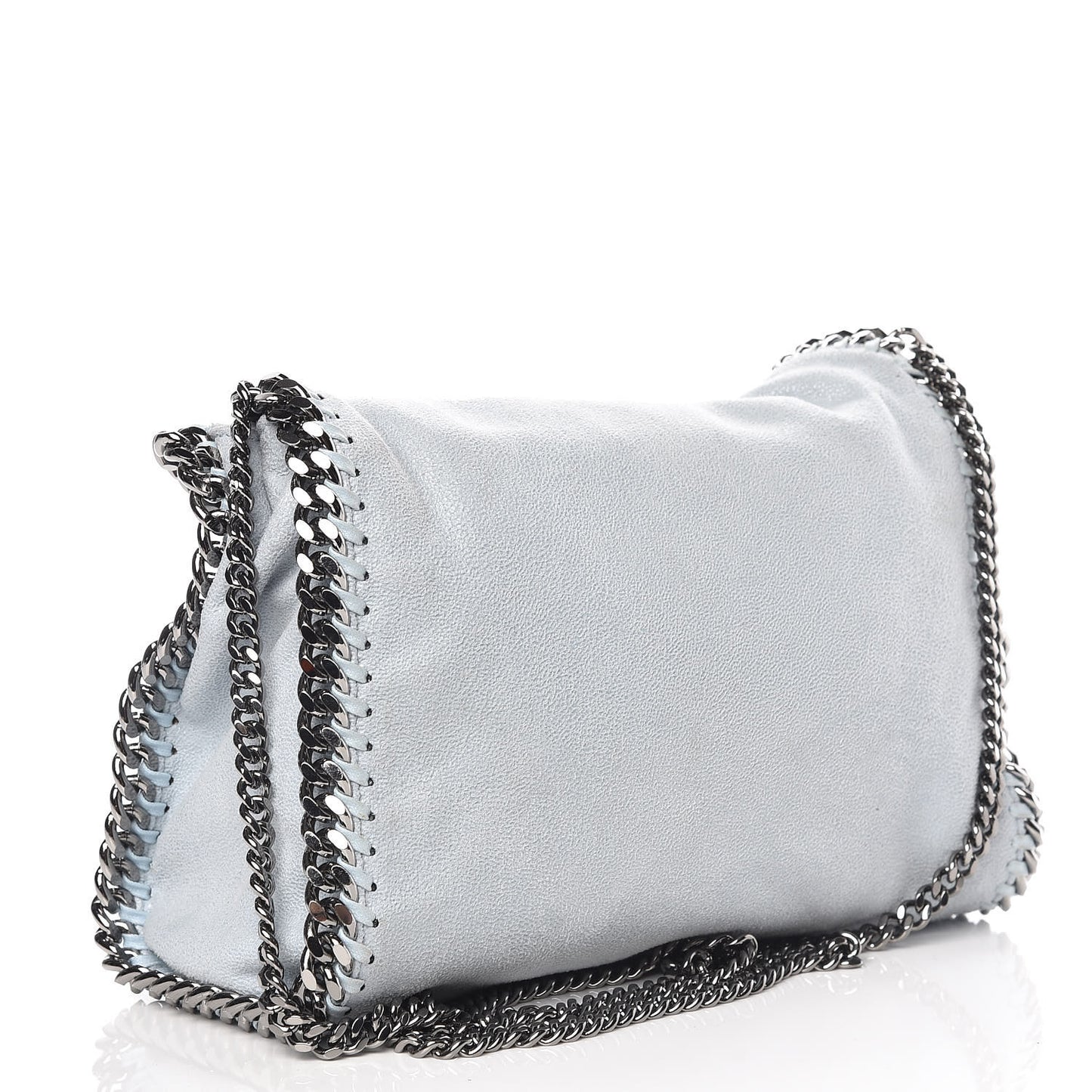 Shaggy Deer Mini Falabella Fold Over Tote Light Blue
