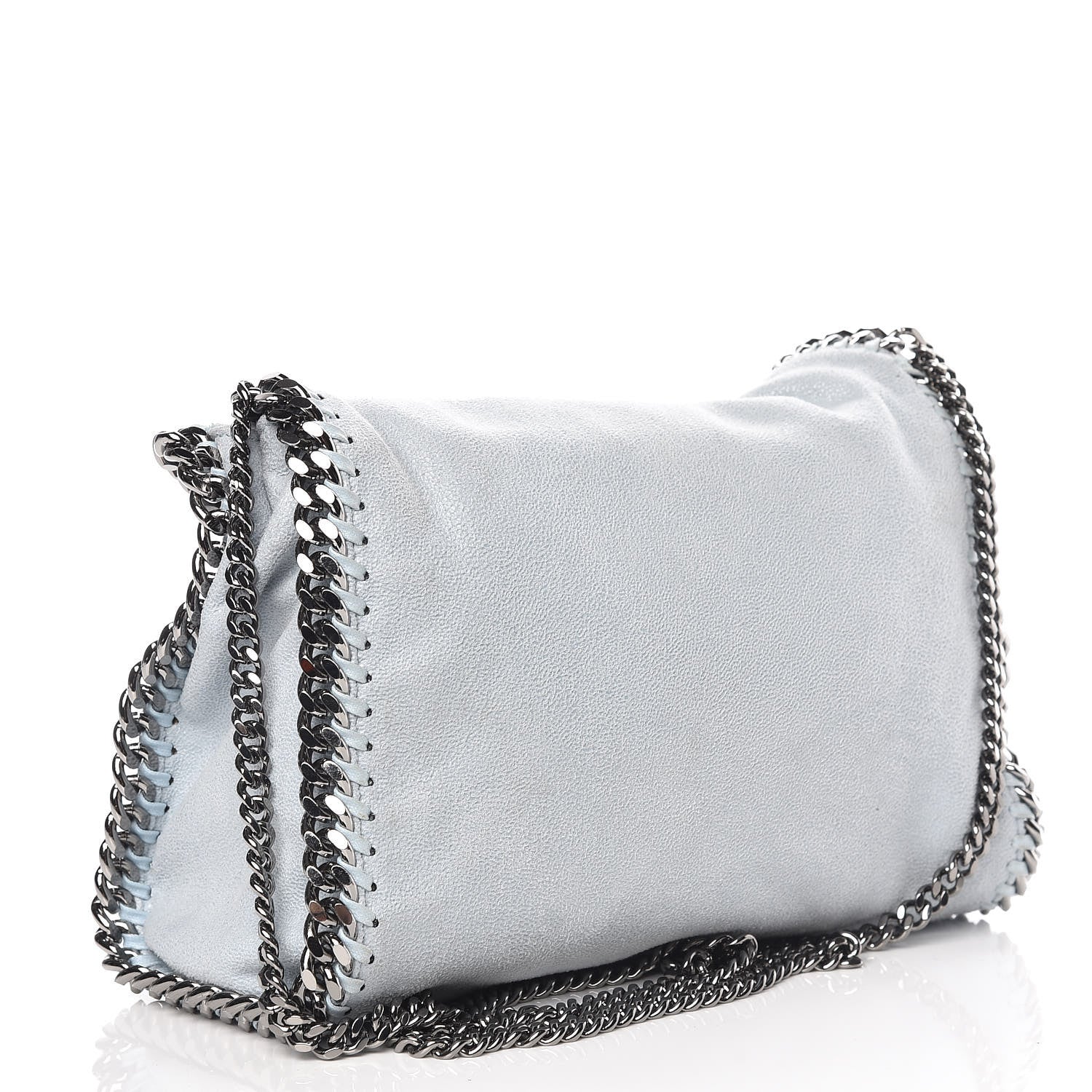 Stella McCartney Shaggy Deer Mini Falabella Fold Over Tote Light Blue 4 of 12