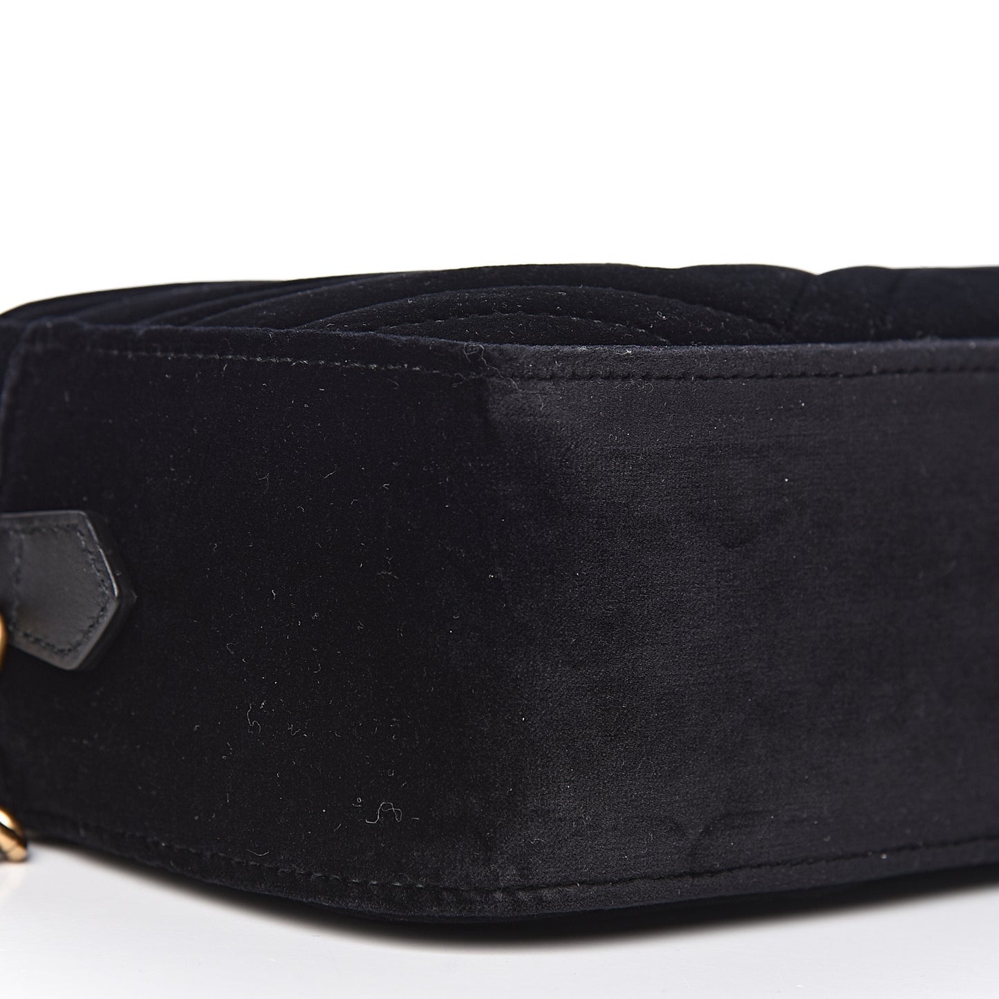 Velvet Matelasse Small GG Marmont Chain Shoulder Bag Black