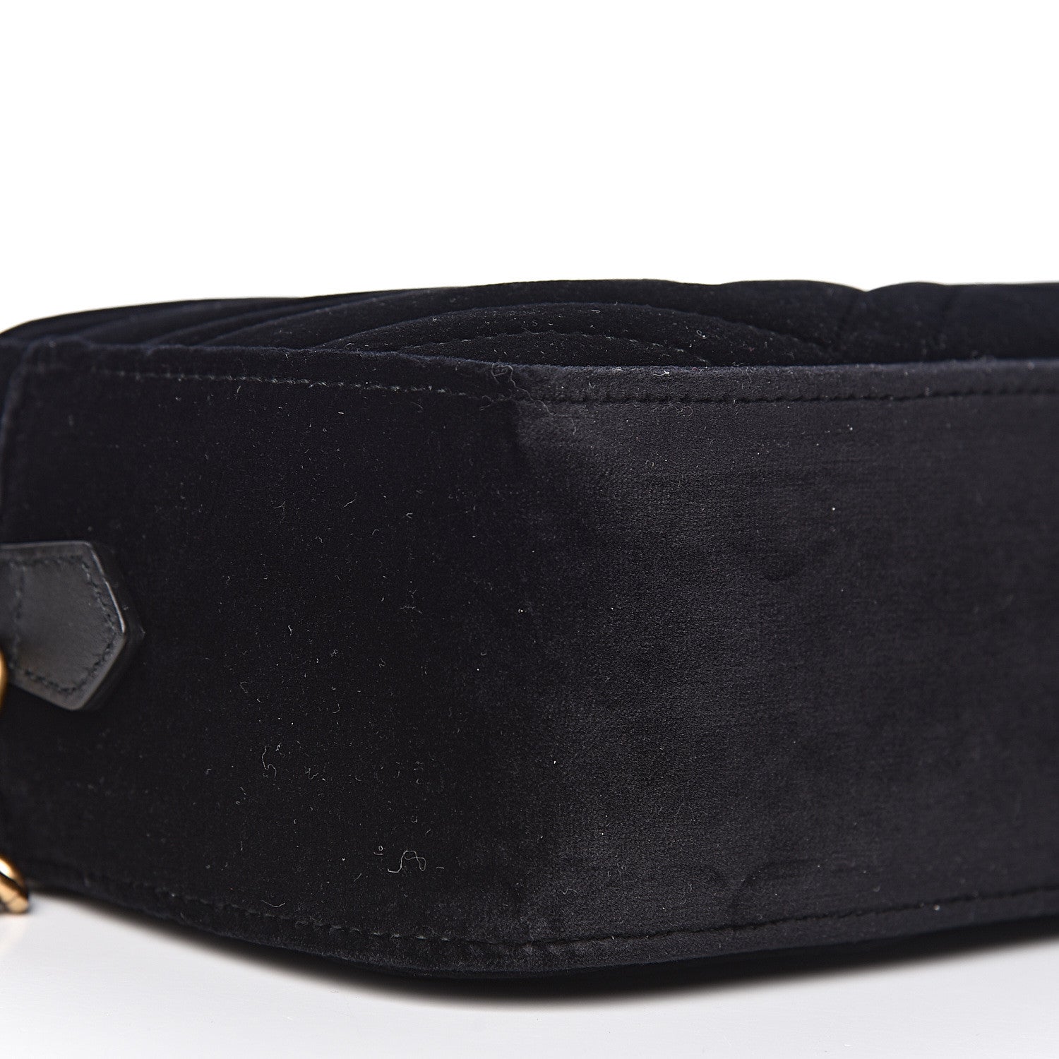 Gucci Velvet Matelasse Small GG Marmont Chain Shoulder Bag Black 9 of 10