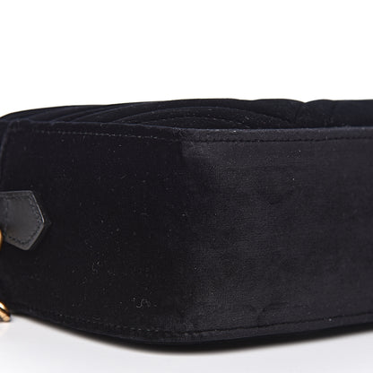 Gucci Velvet Matelasse Small GG Marmont Chain Shoulder Bag Black 9 of 10