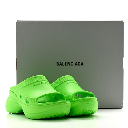 Balenciaga X CROCS Rubber Womens Pool Slides 37 Neon Green 9 of 9