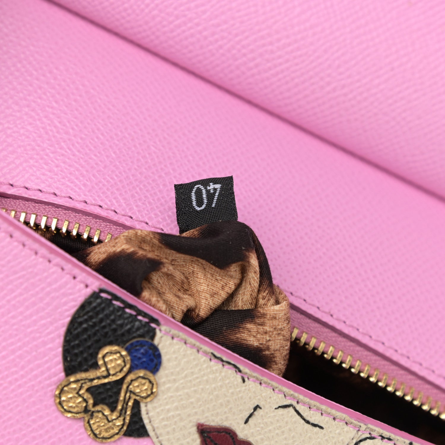 Dolce & Gabbana Dauphine Studded Medium DG Family Patch Miss Sicily Satchel Pink 7 of 11