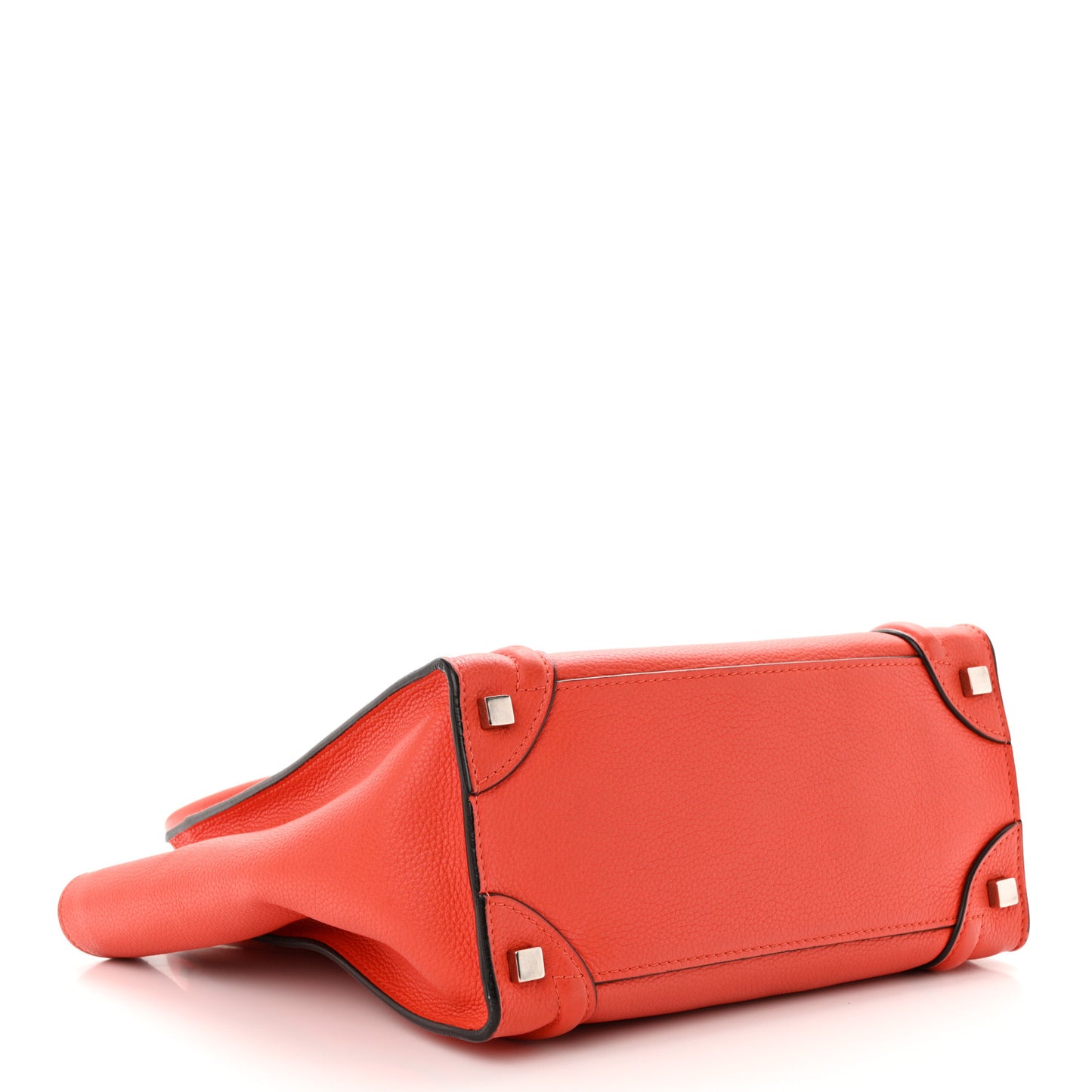 Drummed Calfskin Micro Luggage Vermillion