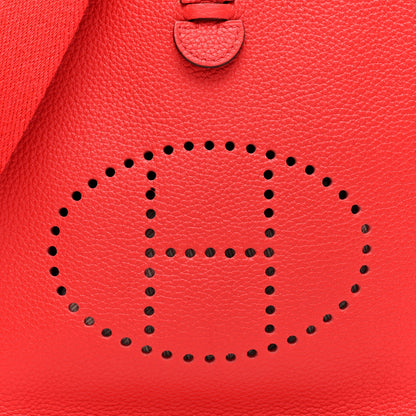 Hermes Taurillon Clemence Evelyne TPM Rouge Casaque 8 of 10