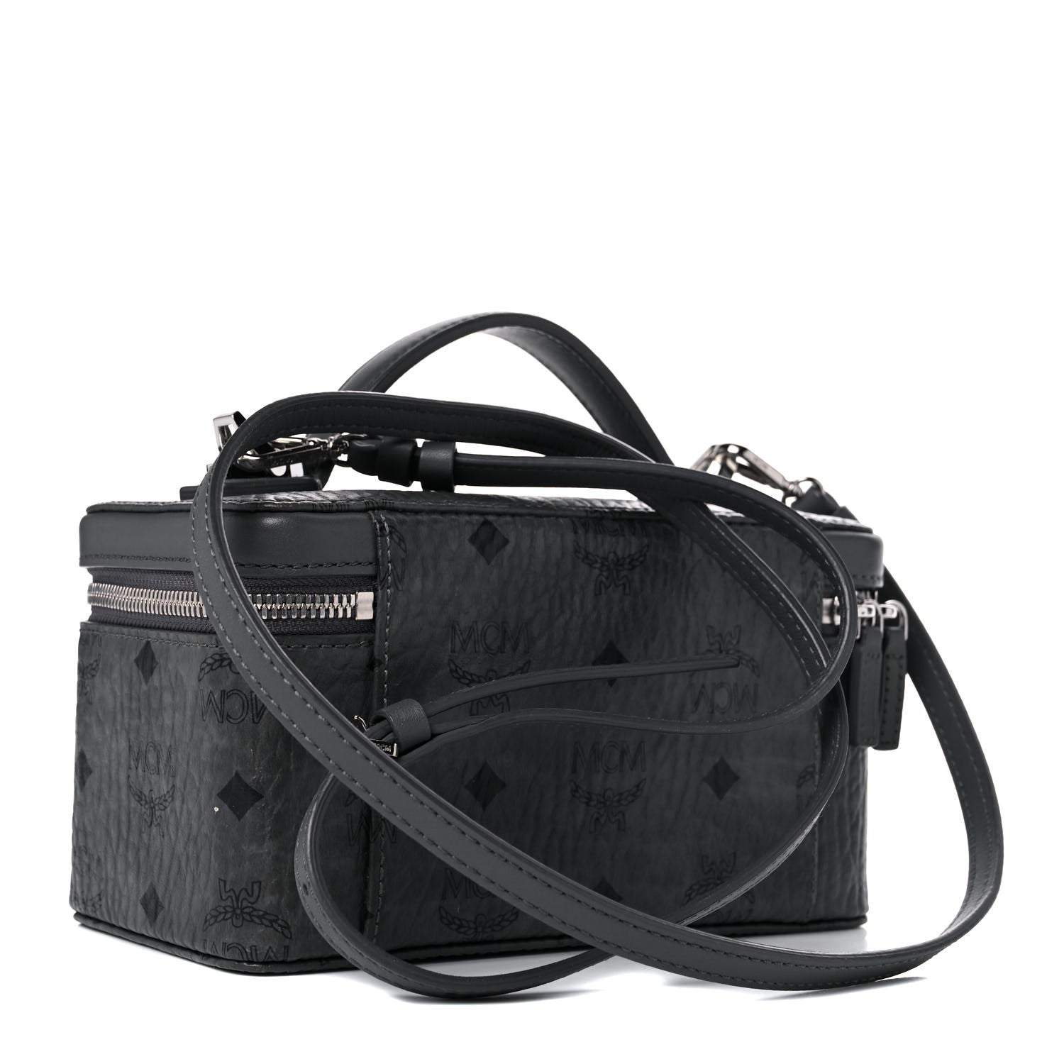 MCM Visetos Vanity Case Dark Grey Black 3 of 12