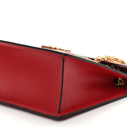 Gucci Calfskin Embroidered Medium Shoulder Bag Hibiscus Red 9 of 9