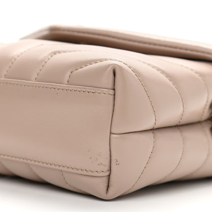 Saint Laurent Calfskin Y Quilted Monogram Toy Loulou Crossbody Bag Latte 10 of 12