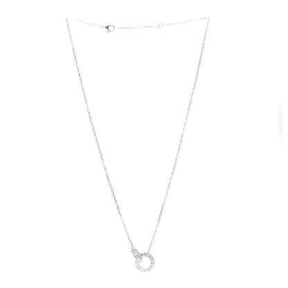 Cartier 18K White Gold Diamond Interlocking LOVE Paved Necklace 3 of 6