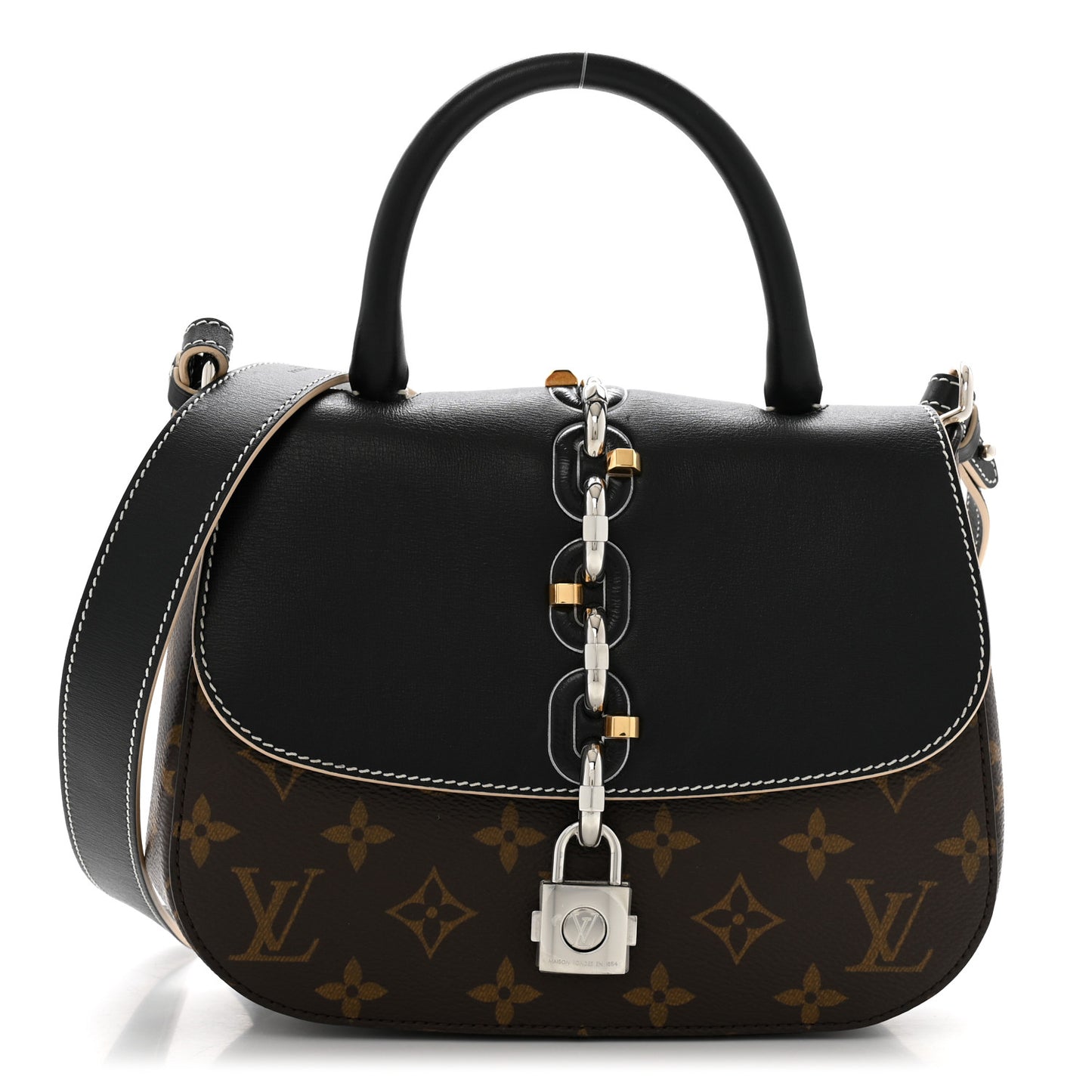 Calfskin Monogram Chain It Bag PM Black