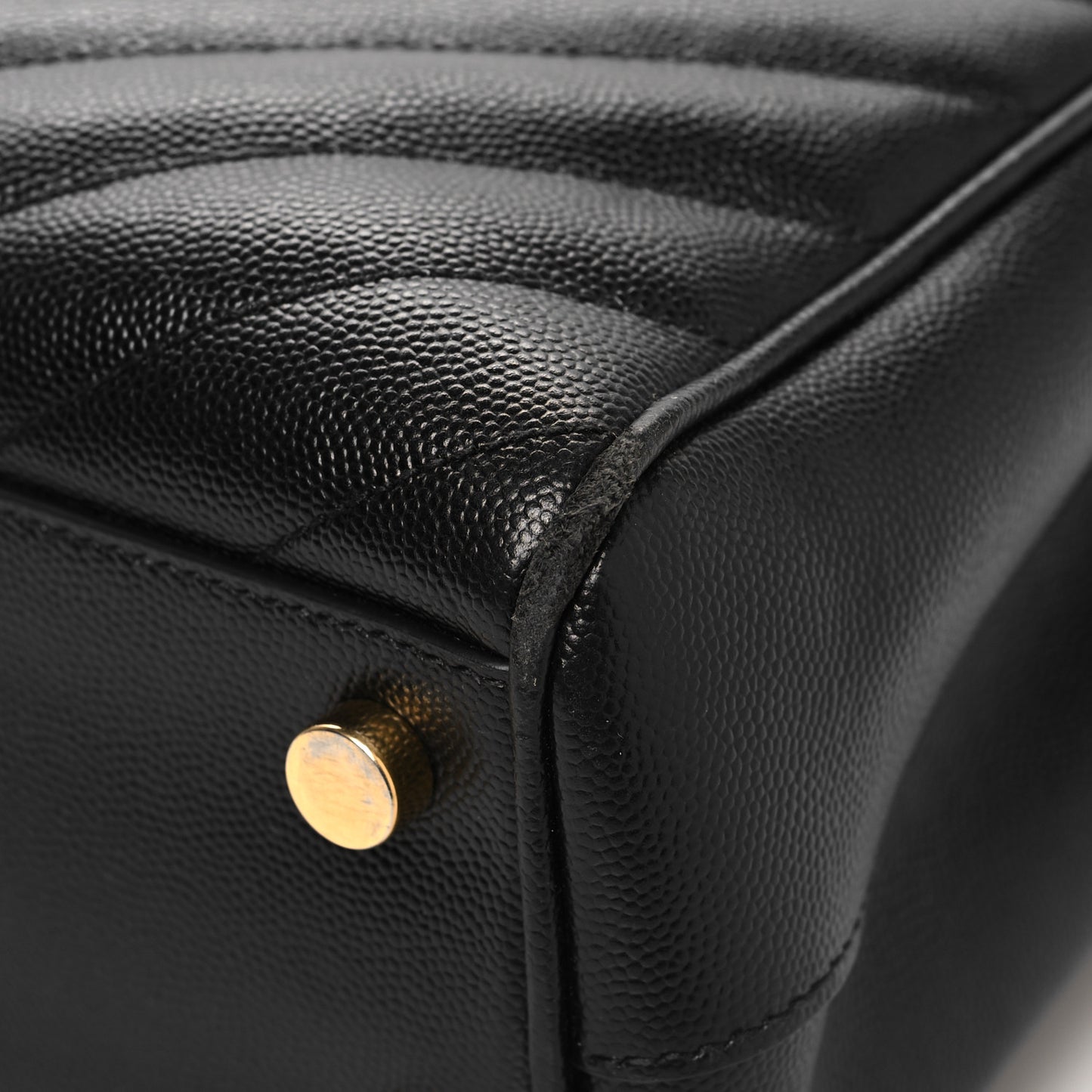 Grain De Poudre Matelasse Chevron Monogram Shopping Bag Black