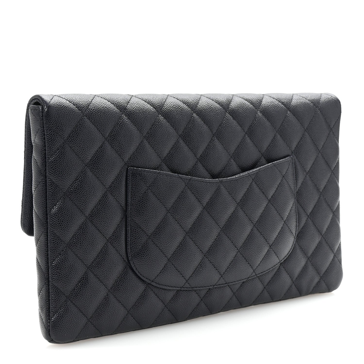 Chanel Caviar Quilted Flap Clutch Navy 3 of 7