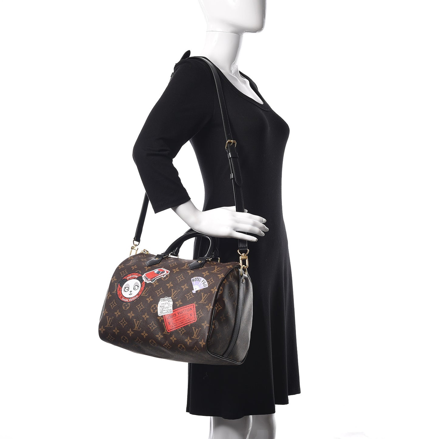 Monogram My World Tour Speedy Bandouliere 30 Black