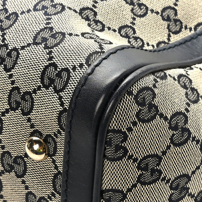 Gucci Monogram Selleria Calfskin Vintage Web Medium Boston Beige Blue 9 of 11