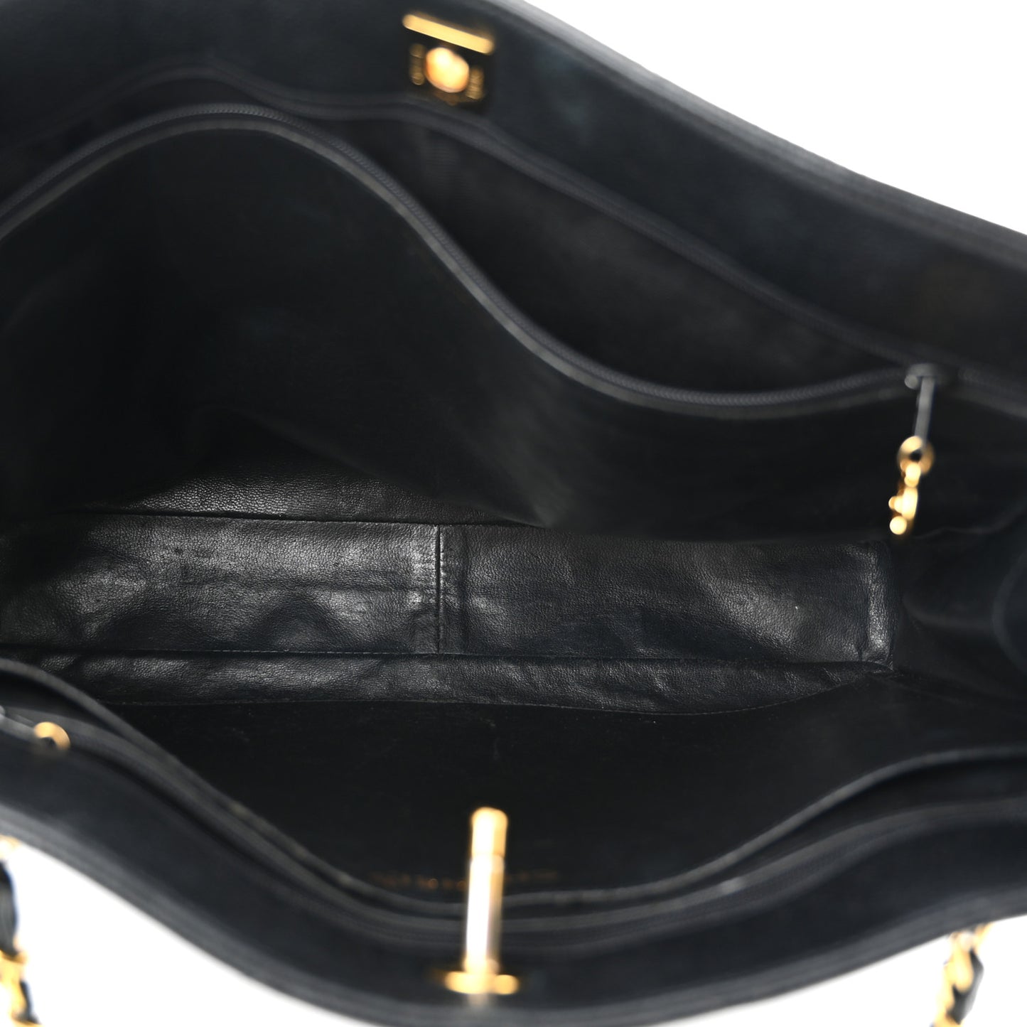 Caviar Quilted Shopper Tote Black