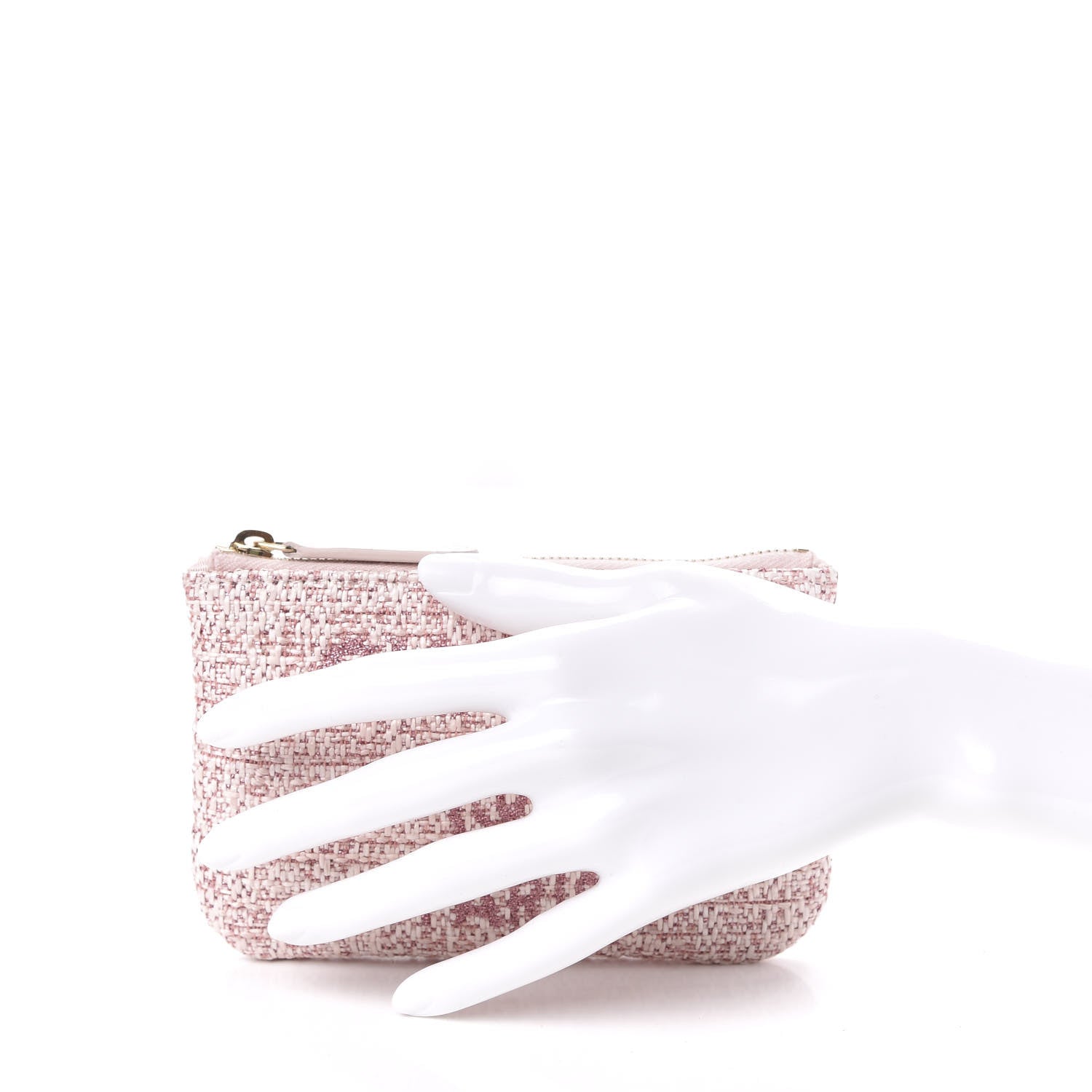 Chanel Woven Straw Raffia Deauville Cosmetic Pouch Pink 2 of 8