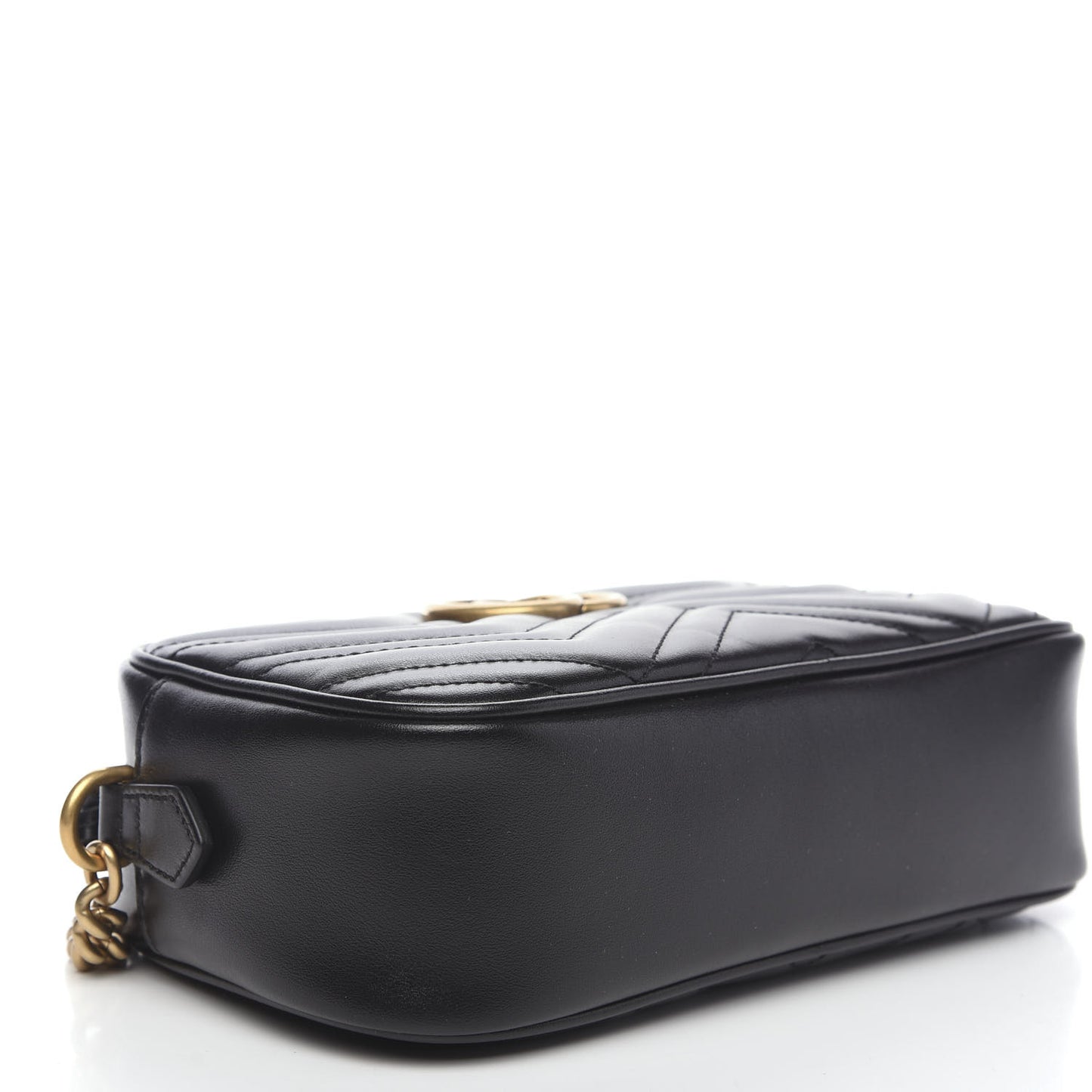 Calfskin Matelasse Small GG Marmont Chain Shoulder Bag Black