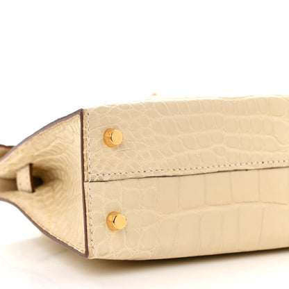 Hermes Matte Alligator Mini Kelly Sellier 20 Vanille 9 of 11