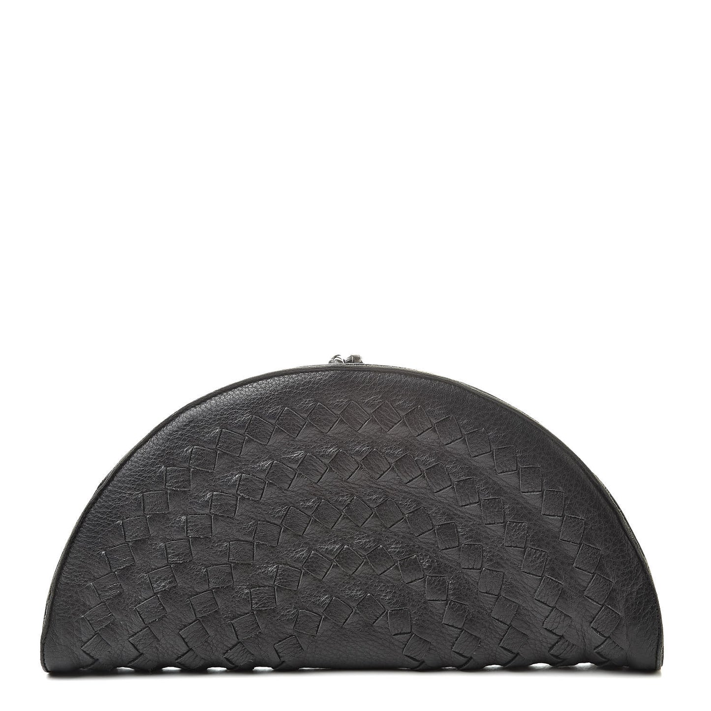 Cervo Deerskin Intrecciato Fan Clutch Black