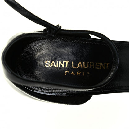 Saint Laurent Patent Calfskin Opyum Sandals 38.5 Black 6 of 7