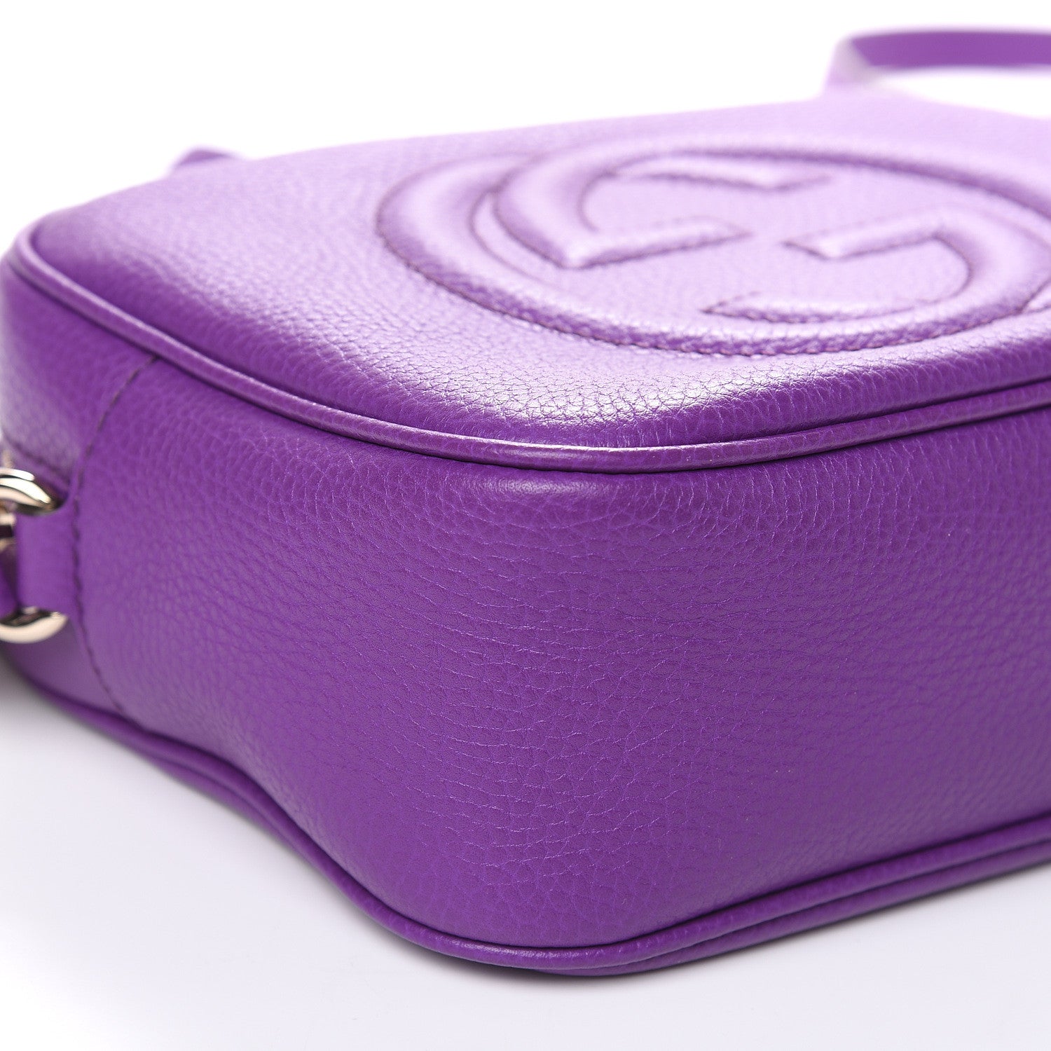 Gucci Pebbled Calfskin Small Soho Disco Bag Shine Purple 8 of 9