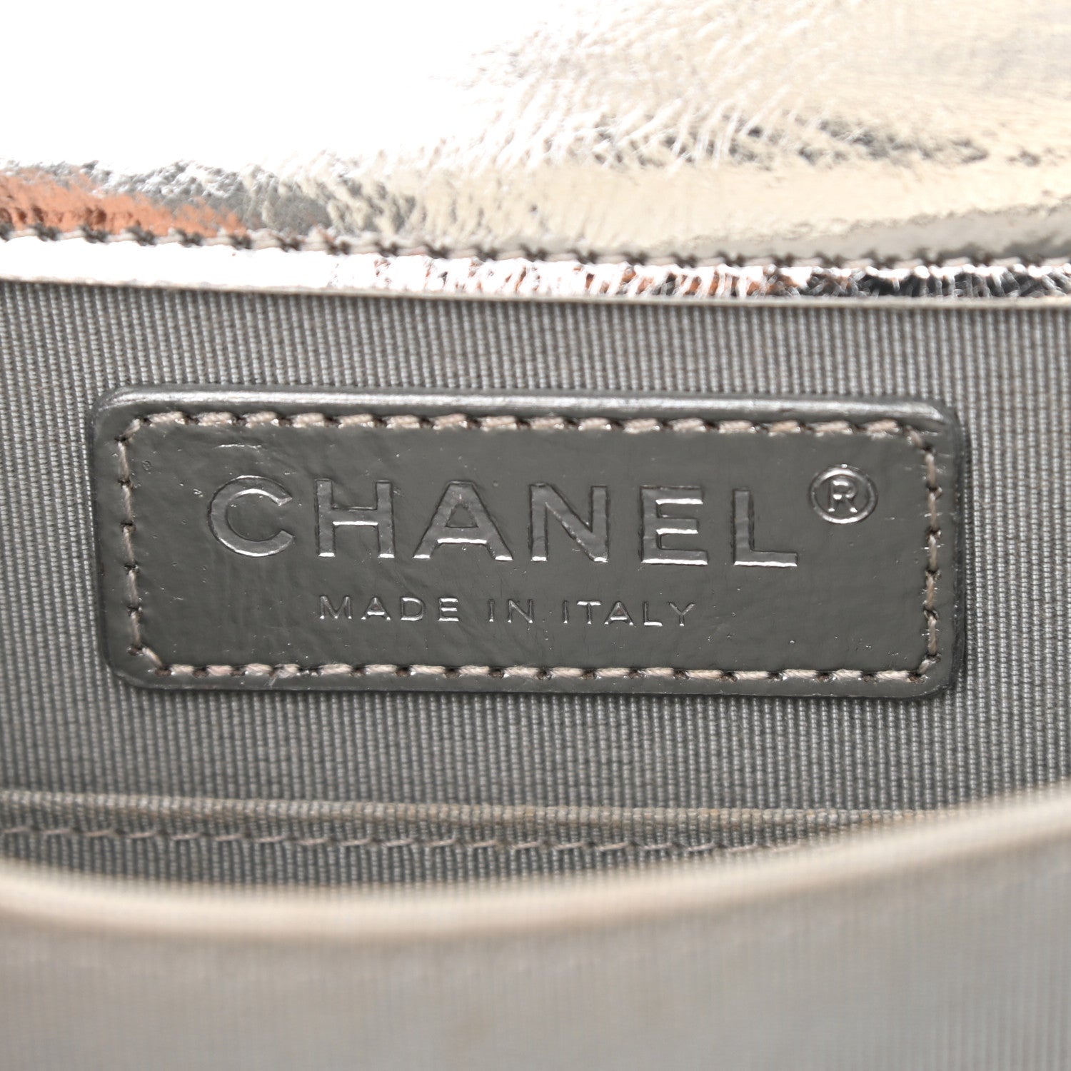 Chanel Metallic Goatskin Quilted North South Boy Flap Silver 10 of 17