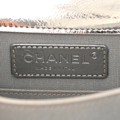 Chanel Metallic Goatskin Quilted North South Boy Flap Silver 10 of 17