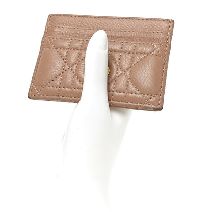 Christian Dior Supple Calfskin Cannage Caro Freesia Card Holder Rose De Vents 2 of 8