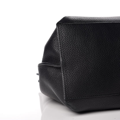 Gucci Pebbled Calfskin Large Bamboo Daily Top Handle Bag Black 7 of 19