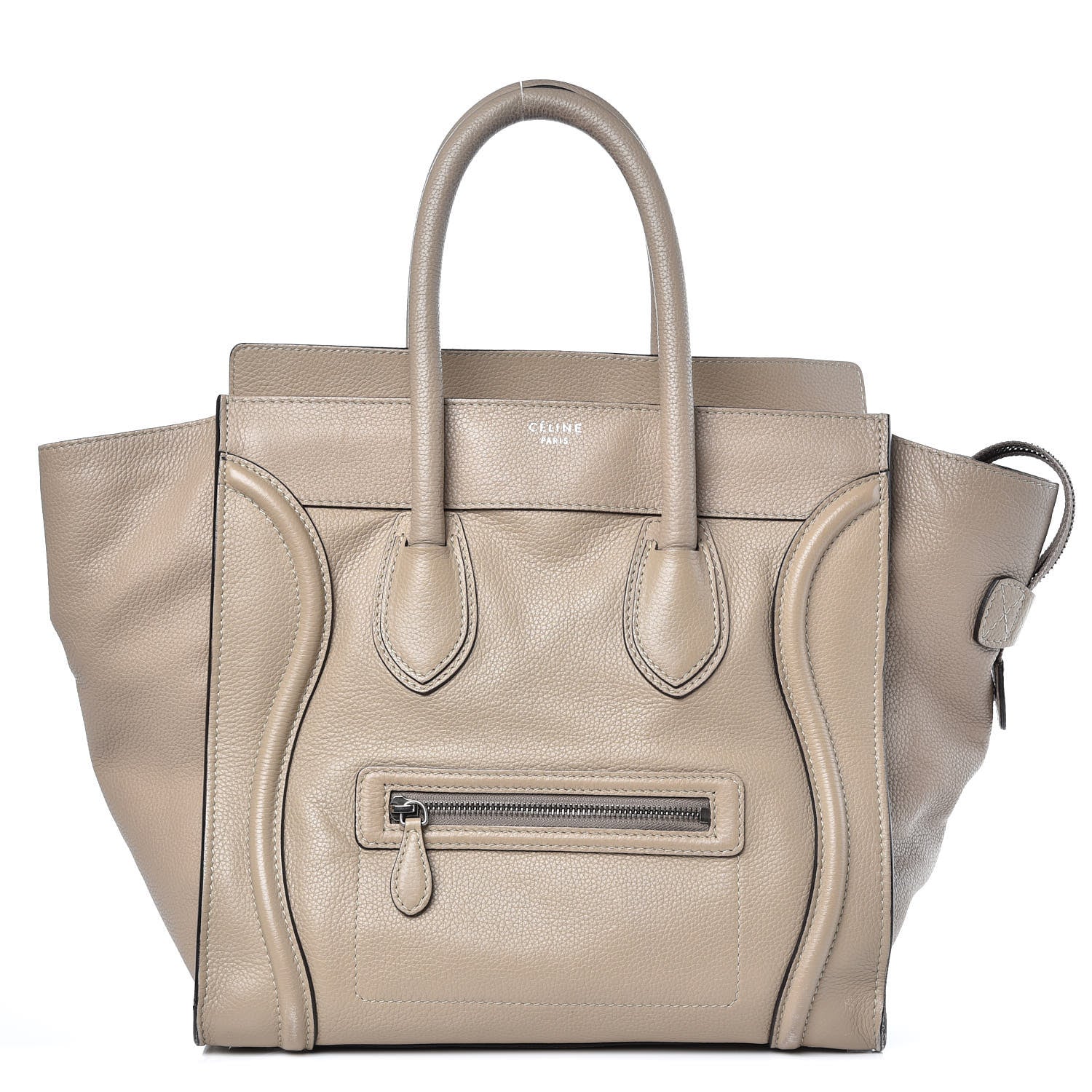 Celine Drummed Calfskin Mini Luggage Dune 1 of 17
