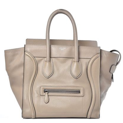 Celine Drummed Calfskin Mini Luggage Dune 1 of 17