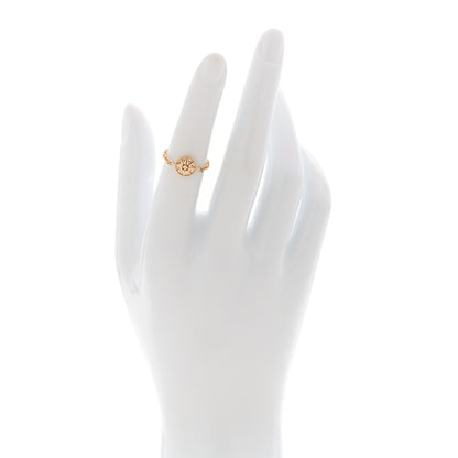Christian Dior 18K Yellow Gold Diamond Mother of Pearl Rose Des Vents Ring 50 5.25 2 of 5