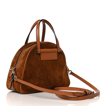 Jimmy Choo Suede Small Varenne Bowling Bag Tan 3 of 10