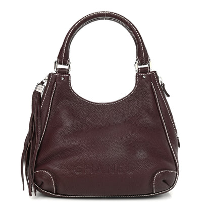 Chanel Grained Calfskin Tassel Hobo Dark Bordeaux 1 of 12