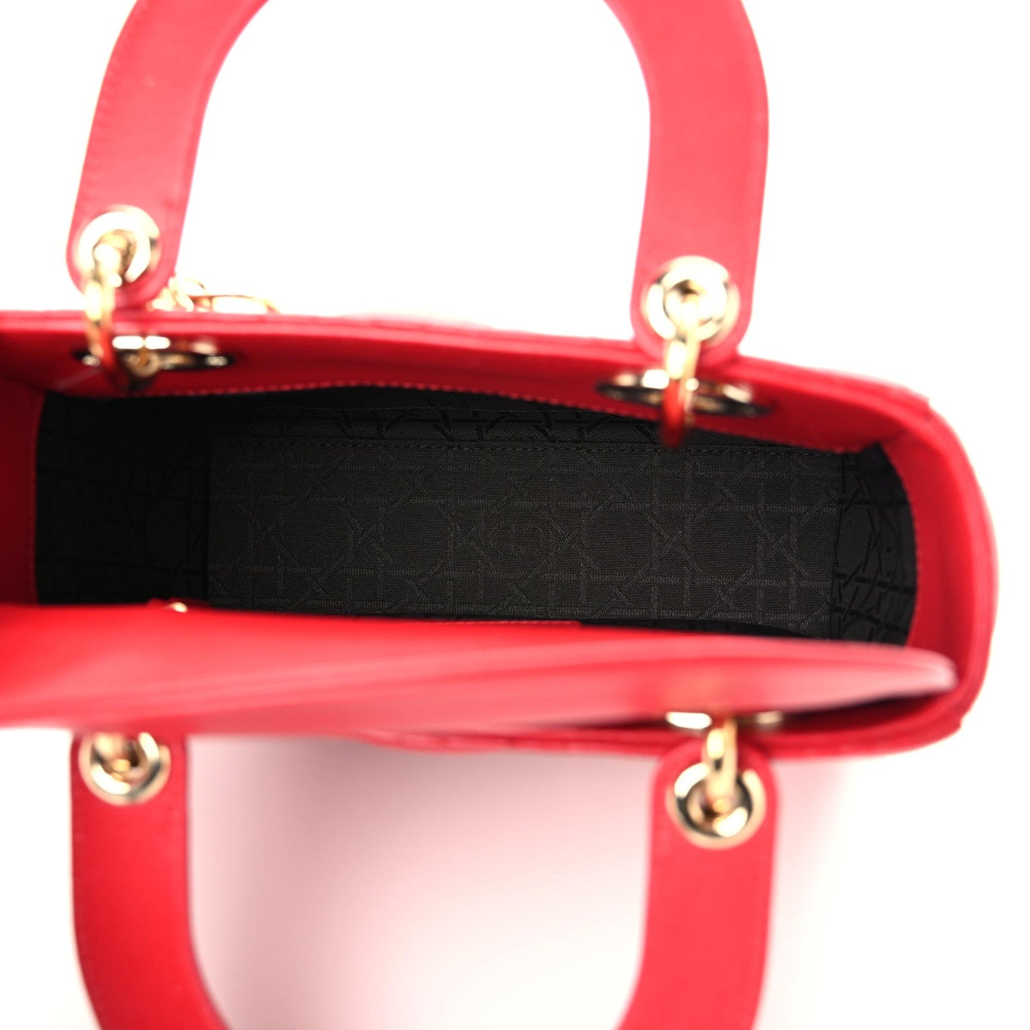 Christian Dior Lambskin Cannage Small Lucky Badges Lady Dior Red 5 of 9