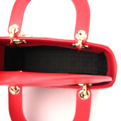 Christian Dior Lambskin Cannage Small Lucky Badges Lady Dior Red 5 of 9