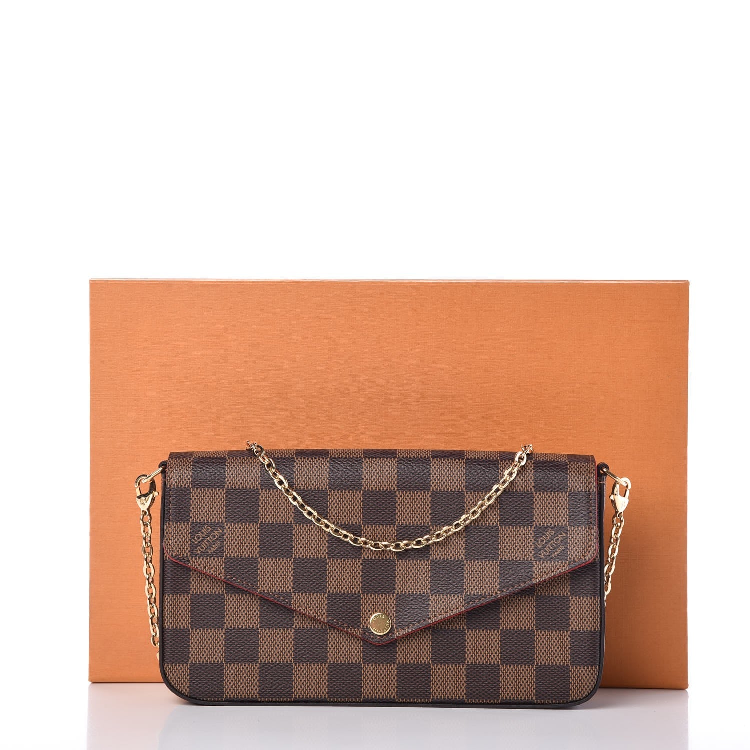 Louis Vuitton Damier Ebene Pochette Felicie Chain Wallet 9 of 9