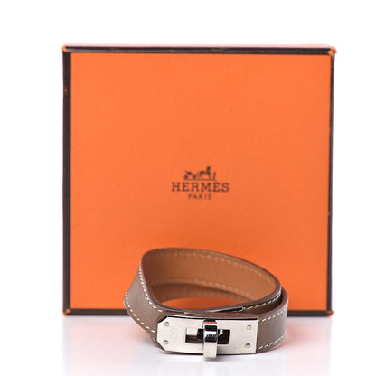 Hermes Tadelakt Kelly Double Tour Bracelet S Etoupe 6 of 6