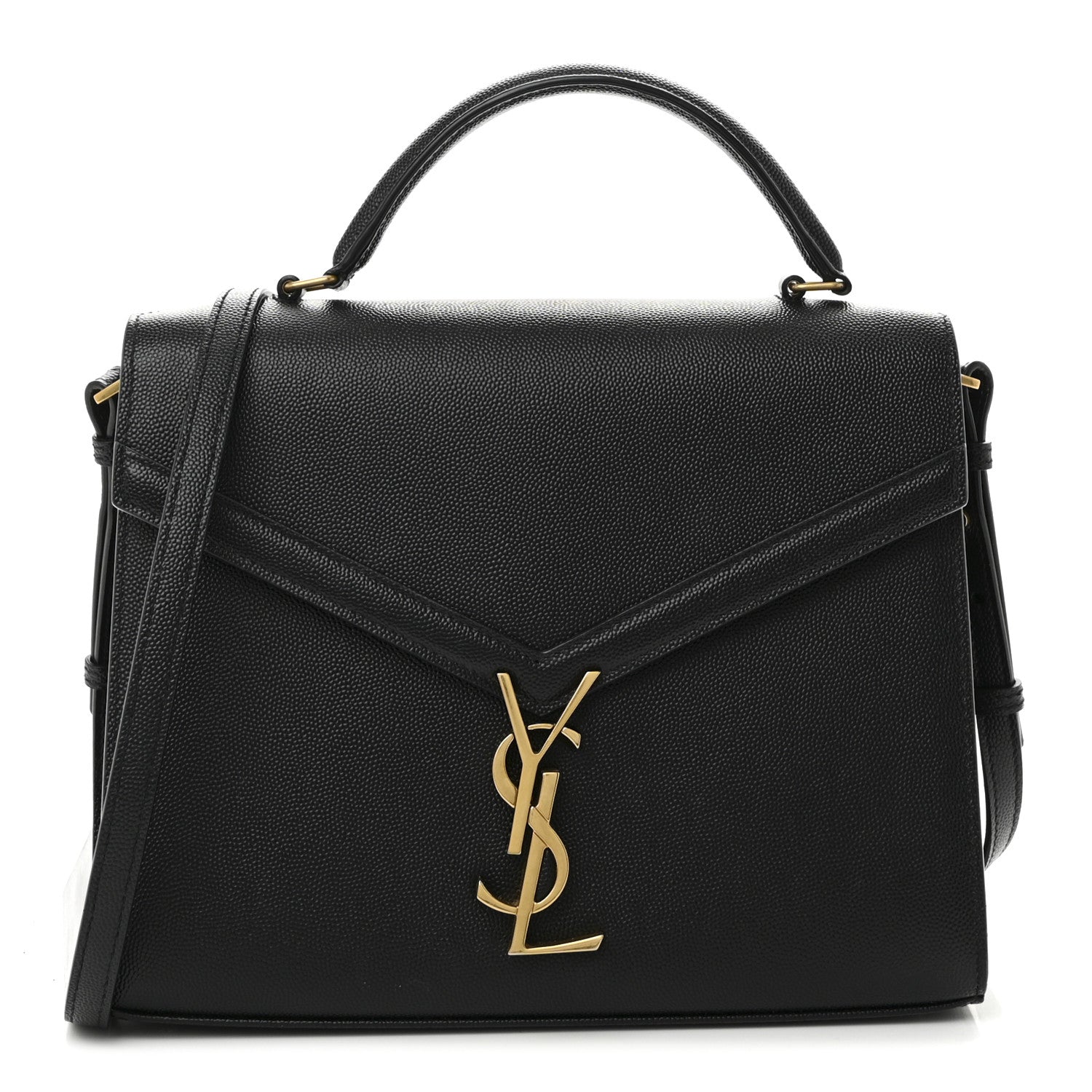 Saint Laurent Grain de Poudre Medium Classic Monogram Cassandra Top Handle Black 1 of 9