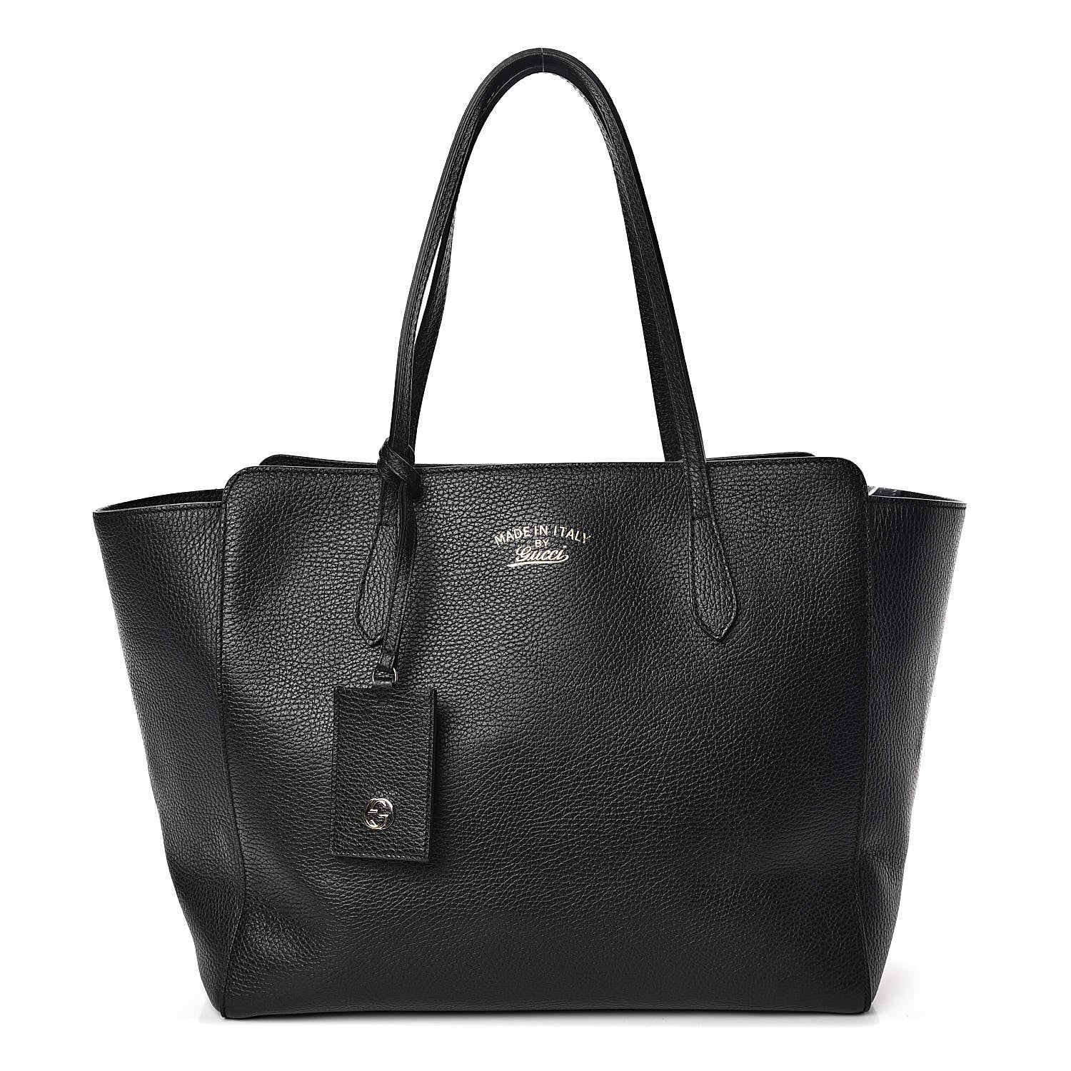 Gucci Pebbled Calfskin Medium Swing Tote Black 1 of 10