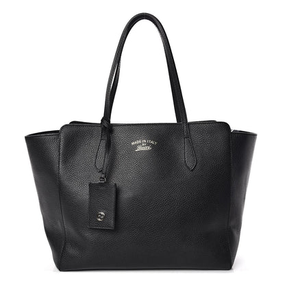 Gucci Pebbled Calfskin Medium Swing Tote Black 1 of 10