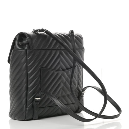 Chanel Calfskin Chevron Quilted Large Urban Spirit Backpack Black 3 of 16