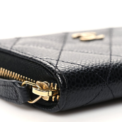 Chanel Caviar Quilted Zip Coin Purse Black 9 of 11