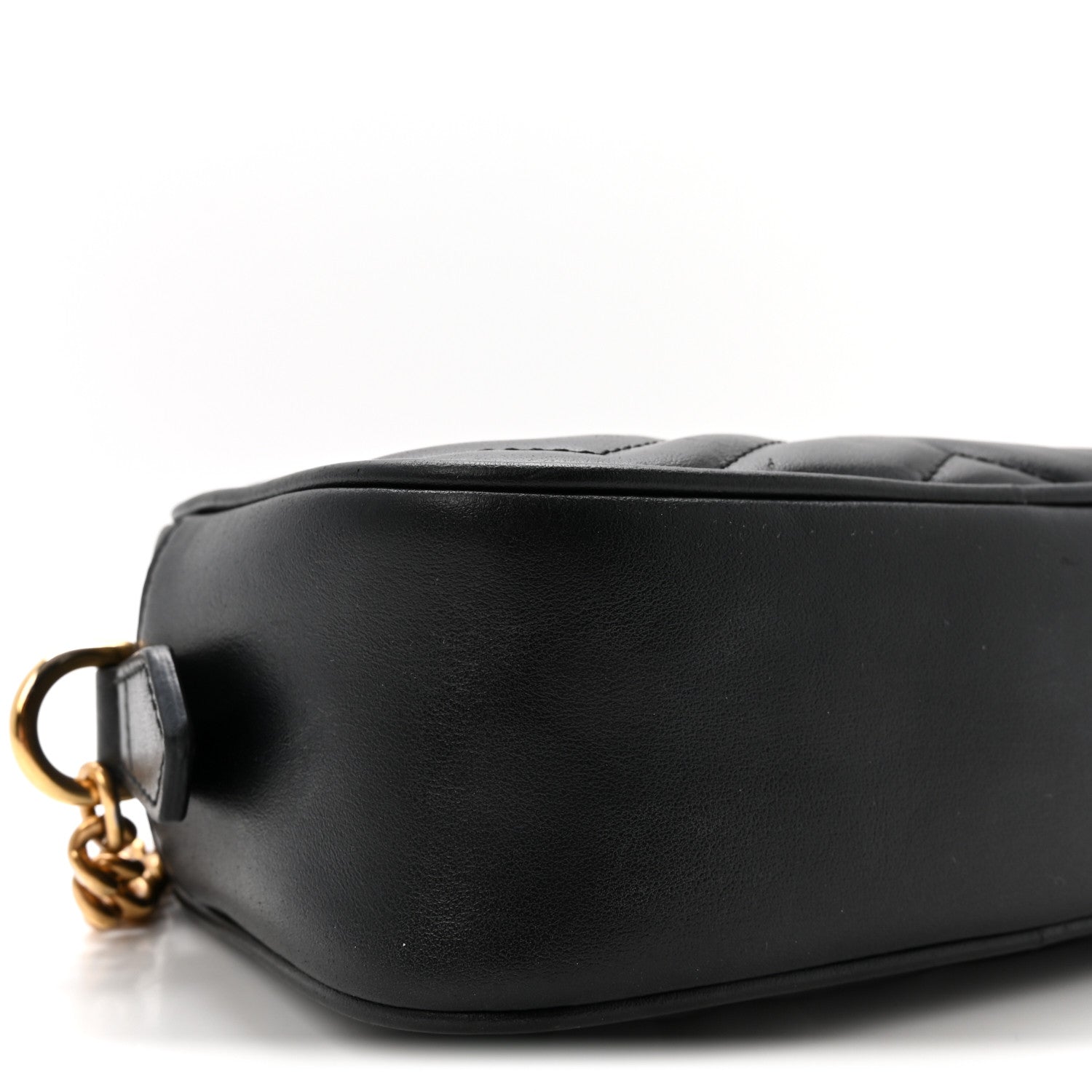 Gucci Calfskin Matelasse Mini GG Marmont Chain Shoulder Bag Black 9 of 10