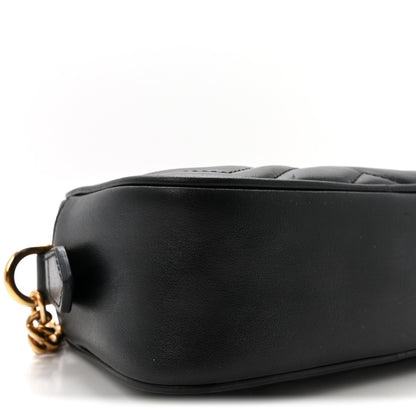 Gucci Calfskin Matelasse Mini GG Marmont Chain Shoulder Bag Black 9 of 10